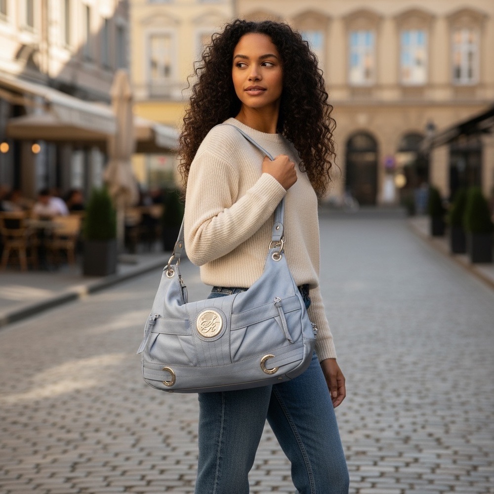 Sienna Ricchi Sky Blue Hobo Bag